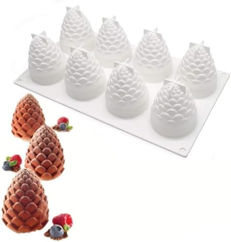 Backform Tannenzapfen Silikon Mousse Kuchenform Käsekuchen Französische Dessertform Schokolade Gelee Eis Herstellung Formen Antihaft Backgeschirr Pfanne Cupcake Dekorieren Werkzeuge Küche Backzubehör