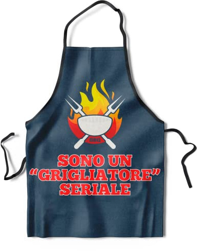 KAÏDENSÏ Delantal de barbacoa para hombre divertidos - Delantales de cocina BBQ - Ideas de regalos divertidos para él, Azul: soy un asador en serie, Talla única