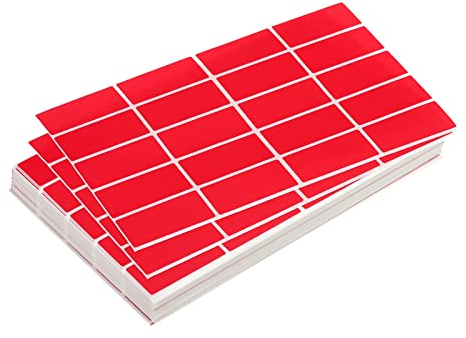 sourcing map 2000 Stück Rechteckig Etiketten, 40x19mm Selbstklebende Bunt Aufkleber, Farbige Klebeetiketten für Inventar Dokument Organisieren, DIY Basteln (Rot)