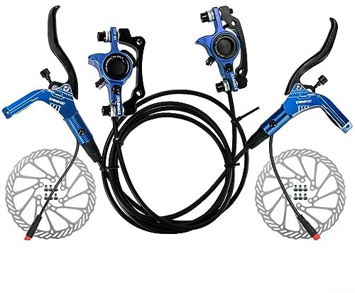 SPORTARC Scheibenbremse für Rotor, Fahrrad Hydraulische Scheibenbremse Set, Fahrrad Bremsen Set, Elektrofahrrad Cut Off Bremshebel mit für Rotor, Blau