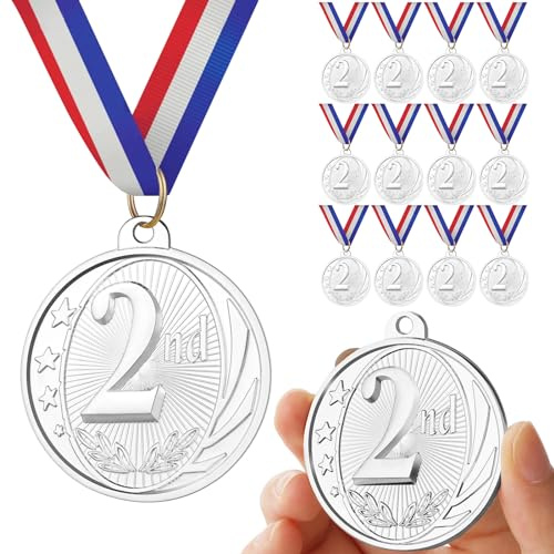 GeeRic Medaille für Kinder, 12 Stück Gewinner Medaille für Schule Kinder Sieger Medallien Super Medallien Podium Kindergeburtstag Kinder lieben Diese Medaille