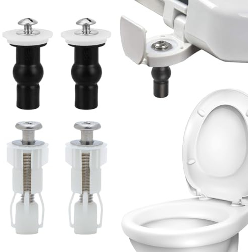 Toilettensitz Behoben Schraube, 4 Stück Wc Sitz Befestigung von Oben, Schrauben für Toilettensitz Universal WC-Sitz Befestigungsset Erweiterungsbolzen aus Gummi Toiletten Sitz Schrauben Zubehör