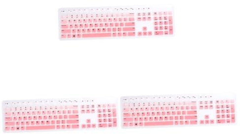 Uonlytech 3pcs Silicone Keyboard Protector Protective Cover for Keyboard Compatible for Dell Wired Skin for Daily Use
