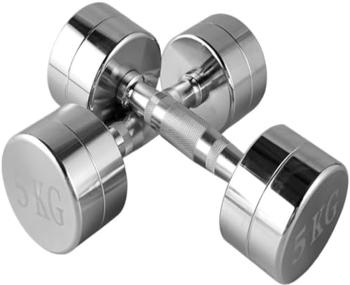 Hanteln aus Edelstahl, galvanisierte Hanteln aus reinem Stahl für Männer und Frauen, 1–10 kg, Fitness-Hanteln, Hantel-Set