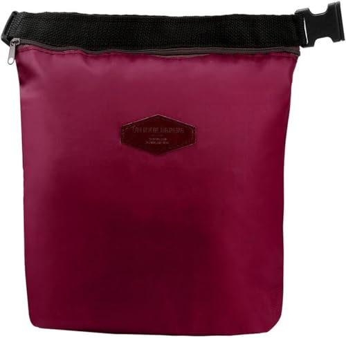 Bolsa isotérmica pequeña para el almuerzo con cremallera, mini nevera para la compra, bolsa isotérmica, impermeable, bolsa de pícnic, bolsa de almuerzo, para trabajo, escuela, exterior (vino)