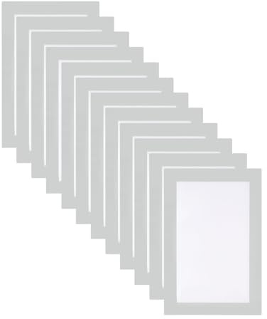 QUARKZMAN 12 Stück A6 Magnetrahmen, Info-Rahmen, Poster, Silber (18x12.5cm) | Selbstklebend Aufklappbarer Magnetrahmen mit Magnetverschluss, Bilderrahmen Dokumente, Hinweise