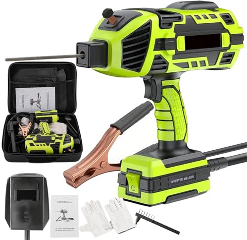 Máquina de Soldadura Láser de Mano,Pistola Soldadora de Arco Portátil,Kit de Máquina Soldadora Eléctrica con Caja de Herramientas,para Varillas de Soldadura de 3/32 Pulgadas (2,5mm),Green 110V