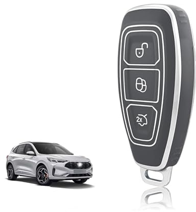 TOOMUME Funda Llave Coche para Ford Focus MK3 MK4 ST Kuga Fiesta Puma C-MAX | Silicona Suave, Antigolpes, Anticaídas, Antiarañazos, Carcasa Protectora Llave para S-Max B-Max Mondeo Ecosport Galaxy Ranger