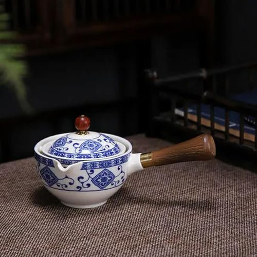 Ceramic Teapot Rotating Tea Maker, Porcelain Gongfu Tea Set with 360 Rotation, Tea Maker and Infuser for Gifts, Travel,Home,Outdoor,Office, Picnic, Busines Chinese Gongfu Tea Set,(S3 Pot 170ml)