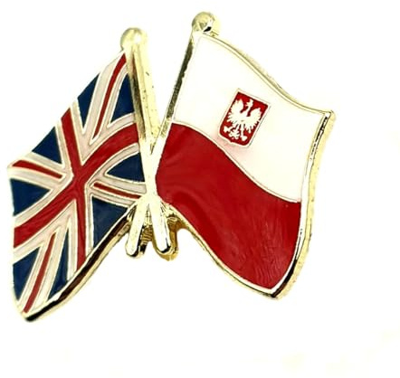 UK United Kingdom Poland Polish Crest Great Britain Metal Enamel Country Flag Pin Badge Friendship Together