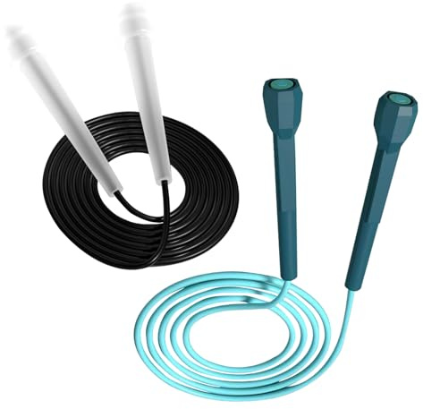 Yicoovey 2.8 m adjustable skipping rope, PVC skipping rope for adult fitness for boys and girls, lightweight skipping rope, professional speed skipping rope, ABS anti-slip handle