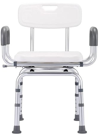 Silla de ducha giratoria para bañera, taburete de ducha con asiento ajustable de 360°, silla de baño con reposabrazos acolchados, silla de ducha para personas mayores, discapacitadas, personas mayor