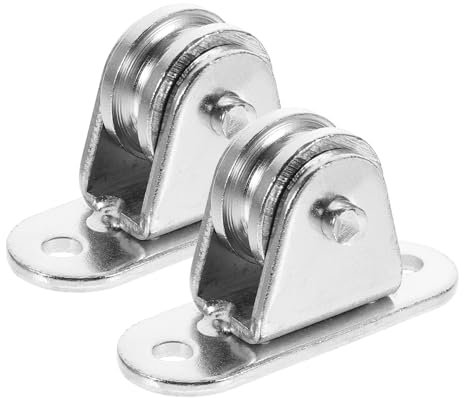 JEWEDECO 2 Stück Kleine Einzel Rollenblöcke Aus Verschleißfestem Eisen Mit Glatten Rädern Seilrolle Für Hebezug Wandmontage Vielseitig Einsetzbar