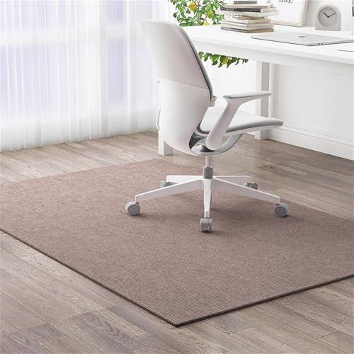 Highdi Alfombrilla para Silla de Oficina Gaming, Color sólido Protector Suelo Silla Ruedas Antideslizante Antiarañazos, Alfombrilla de Protección para Suelos Duros (Camel,100x150cm)