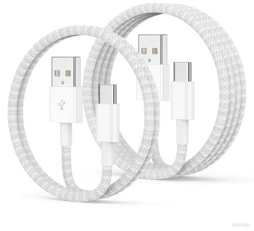 USB C Charger Cable for iPhone 17 16 15 Pro Max, 2Pack [1M+2M] USB A to USB C Cable Fast Charging, Type C Nylon Braided Lead for iPhone 17/16/15 Pro Max/Pro/Plus/Air, for iPad Pro 12.9/11,/Air 5th/4th