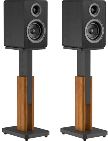 Height Adjustable Speaker Stands Pair with Most Satellite, Studio, Bookshelf Speakers - Floor Speaker Stands for Klipsch, Edifier, Yamaha, JBL Bookshelf Speaker Stands Holds 50Lbs with Cable Clips