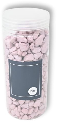 damaloo 700g Ziersteine metallisiert – Deko Steine für Vasen, Kerzen, Miniteich, Garten & Tischdeko – Kieselsteine Dekogranulat 10–20 mm Zierkies als Kerzensand & Dekosteine für Vasen (Metallic-Rosa)