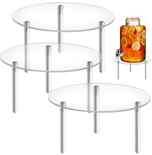 3 Pcs Acrylic Drink Dispenser Stands, Beverage Dispenser Stands, Acrylic Water Jug Holders, Sturdy Cake Stands, Ideal for Parties, Weddings, and Outdoor Events