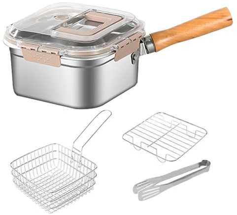 Freidora, Sartén Con Colador, Freidora Portátil Para Camping Comercial Para Patatas Fritas Francesas, Pescado, Pollo