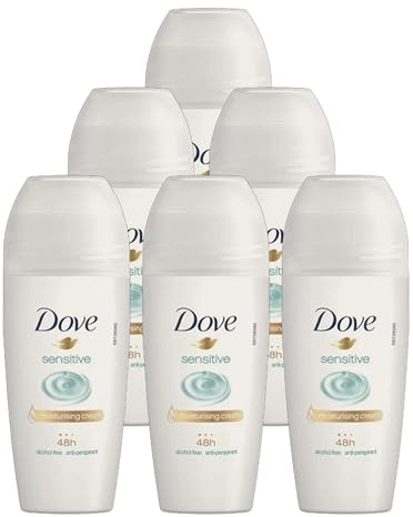 Vellomart Dove Roll On Sensitive Women 6 x 50ml – Long-Lasting Freshness, Gentle on Skin, Alcohol-Free Deodorant Pack for Daily Use