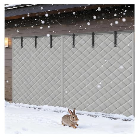LXBAMKEA Magnetic Thermal Insulated Garage Door Curtain, Insulation Thermal Insulated Door Cover, Soundproof Water proof Doorway Screen Doors, Privacy Blackout Curtain(Gray,(W x H) 15x10 FT)