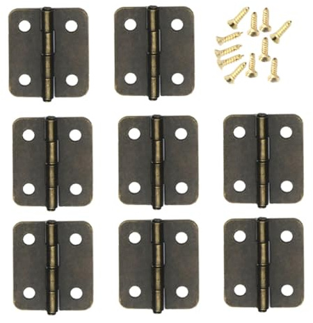TOVINANNA Charnières Miniatures en Fer 6 MM à Rayon Arrondi pour Boîtes à Bijoux Lot de 250 Pièces Couleur Bronze Antique à Fermeture Automatique Accessoires Pratiques pour Boîtes à Bijoux