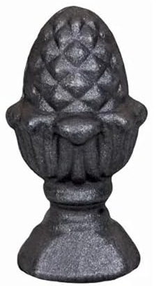 Pigne Décorative en Fer Forgé Estampé, Finial Pomme de Pin, Noir, 85mm Hauteur x 40mm Base, À Souder
