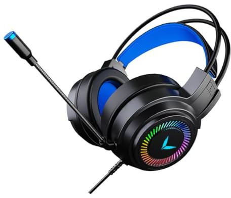 SHINEOFI Gaming Headset Rgb LED over Ear Design with Soft Ear Pad and Noise Cancelling Microphone for Computer Gamers