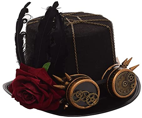 GRACEART Steampunk-cylinderhatt (kvinnor), viktoriansk, huvudomkrets 58 cm, stil-13