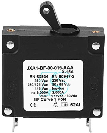 Interruttore Automatico, Durevole DC/AC Manuale ON/OFF Interruttore a Levetta Interruttore di Sicurezza Mini Interruttore 15A 20A 25A 30A(15A)