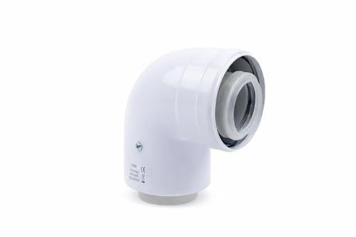 Uzman-Versand, Konzentrische Abgasrohr/90° Bogen Ø 60/100 mm, Bogen, Winkel, Abgas-Rohr Abgassystem Doppelrohr, Abgasrohr, (90° Bogen)
