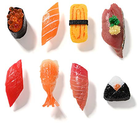 Cute Sushi Fridge Magnet Japenese Food Fun Magnets for Refrigerator Whiteboard, Fake Sushi Food Play Toys for Dollhouse Cake Kitchen Decoration Gifts(Sushi 1)