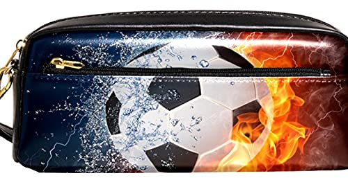 Federmappe mit Fußball-Motiv, großes Fassungsvermögen, für Schule, Teenager, Jungen, Mädchen, Männer und Frauen