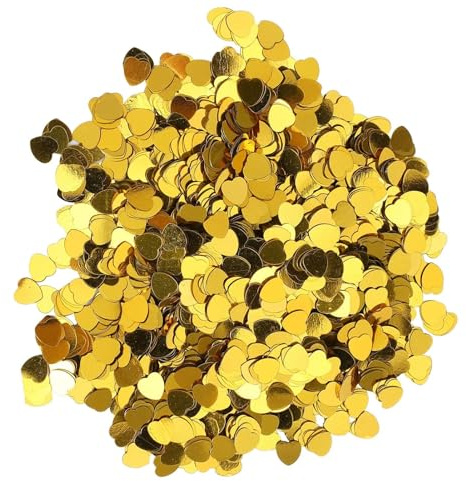 3000 St T Hjärtformade Konfetti Glitter Hjärt Paljetter för Alla Hjärtans Dag Bröllopsfest Bordsdekoration(Guld)