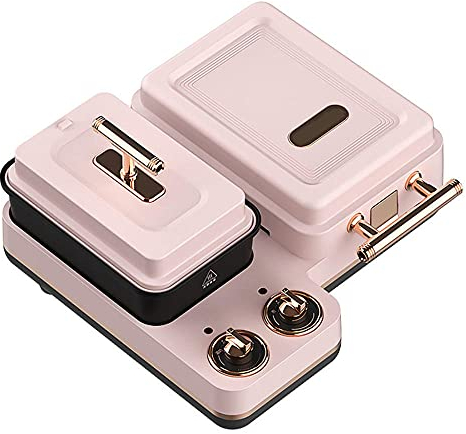 Sandwichera 4 en 1, Plancha para Gofres con 4 Plato Extraíble para Tostadas, Gofres y Carne, Maquina de Hacer Conos de Helado, Máquina para Hacer Gofres, Revestimiento Antiadherente