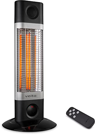 Veito CH1200RT Free Standing Carbon Infrared Heater, Black