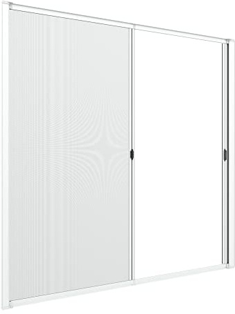 Zanzanet Zanzariera doppia laterale 45 mm orizzontale su misura porta finestra avvolgibile rullo a molla frizione cassonetto antivento personalizzabile vari colori e reti Made in Italy 200x250 cm