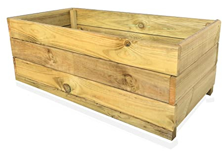 Vidahuerto Jardinera/Macetero Gama Eco Madera de Pino tratada para Exterior (100x50x30)