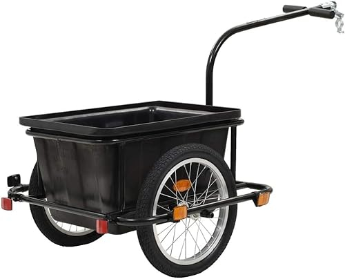 HACSYP Fahrrad-Lastenanhänger, Fahrradanhänger Schwarz 50 L, Outdoor-Erholung Radfahren Fahrradzubehör, for den Transport von Lebensmitteln