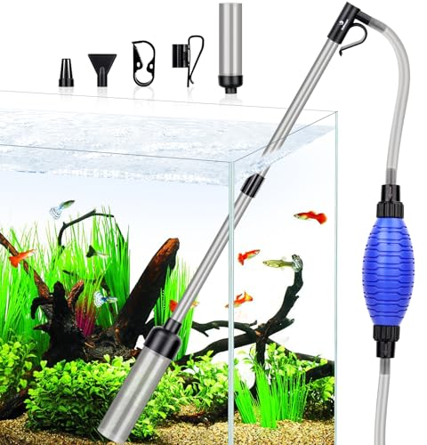 fishkeeper Aquarium Reiniger, Aquarium Wasserwechsel, Aquarium-Reinigung Sand Filter, Fisch Tank Aquarium-Kiesreiniger-Set mit einstellbarem Wasserdurchfluss für die Sandreinigung (groß)