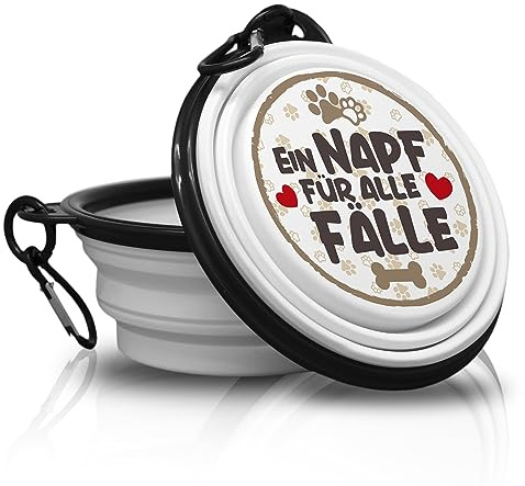 EIN NAPF FÜR ALLE FÄLLE - Falt, Tragbarer Trinknapf mit Karabiner für Unterwegs. Reisenapf. Wasserschüssel. Futternapf, Haustierschüssel. Handlich und Einzigartig.