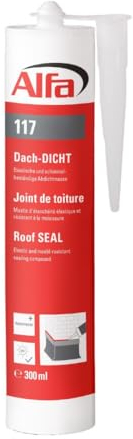 Alfa Dach-Dicht 300 ml Profi-Qualität transparente Abdichtungsmasse hoch elastisch schimmelbeständig für Risse, Fugen, Ränder, Leckstellen, etc.