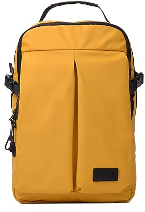 KCB Mochila Grande de Hombre Skid | Diseño Espacioso y Práctico | Bolsillos Multiusos | Compartimento para Portátil y Tablet | Asas Ajustables | 100% Vegano | Color Mostaza