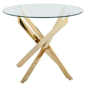 Vente-unique - Tavolo fisso 2 posti Cosima - vetro temperato - trasparente