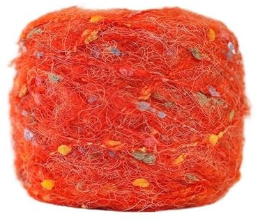 50 g Plüsch-Mohair-Garn for Handstricken von Schals, dicken Häkelmützen und Pullovern (Color : FlameOrange)
