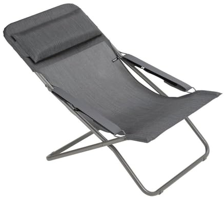 Lafuma MOBILIER - Mehrpositions-Klapp-Liegestuhl - Transabed - Batyline® Duo - Grau Obsidian LFM2864_9718-5 Jahre Garantie