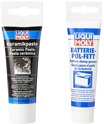 Liqui Moly Keramikpaste | 50 g | Paste | Art.-Nr.: 3418 & Batterie-Pol-Fett | 50 g | Calcium Fett | Schmierfett | Art.-Nr.: 3140
