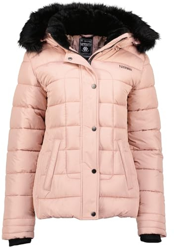 Geographical Norway Badeli Lady Veste Coupe Vent Femme Outdoor - Blouson Deperlant Manches Longues Femmes - Manteau Pluie Randonnee Saison Printemps Ete Automne Hiver (Rose Rose M)