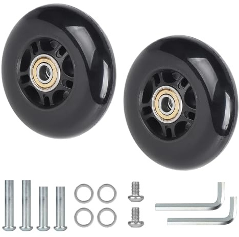 CPROSP 2tlg Koffer Ersatzrollen 80 x 24 mm, für Gepäck, für Trolleys | Ersatzrollen; Kofferrollen Ersatzrollen Gummi; Luggage/Suitcase Replacement Wheels
