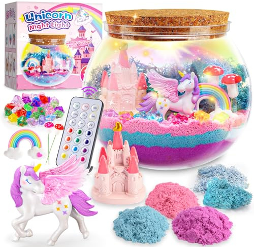 HappyGoLucky Regalo Bambina 3-12 Anni, Luce Notturna Bambini Giochi Creativi Bambina 3-12 Anni Kit Lavoretti Creativi per Bambini Unicorno Bambina Regalo Compleanno Giocattoli Bambina 3-12 Anni
